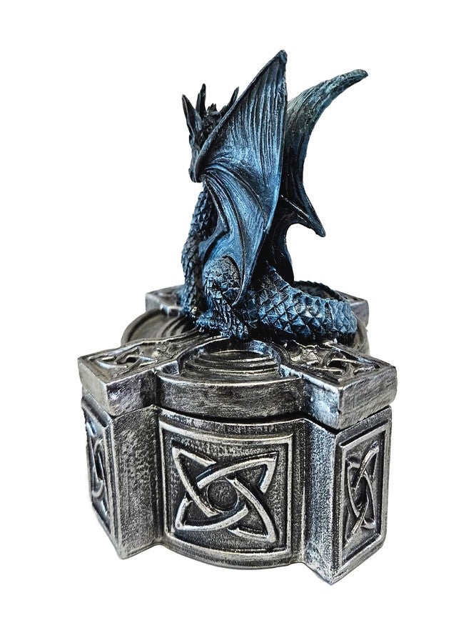 MONGPIENS Dragon Storage Box - Compact Holder for DND and RPG Accessories, Fantasy Dragon-Themed Case (Blue) - Image 4